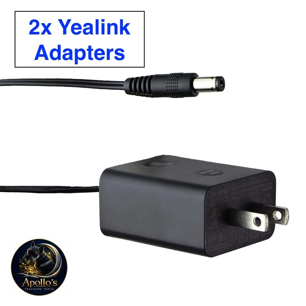 2 Pack Yealink AC Adapter YLPS050600C1-US Power Supply 5V 0.6A Black IP Phone - Picture 2 of 4